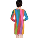 Colorful Lines Pattern Long Sleeve Nightdress View2