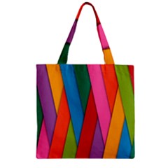 Colorful Lines Pattern Zipper Grocery Tote Bag