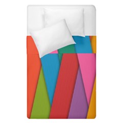 Colorful Lines Pattern Duvet Cover Double Side (single Size) by Simbadda