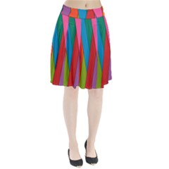 Colorful Lines Pattern Pleated Skirt