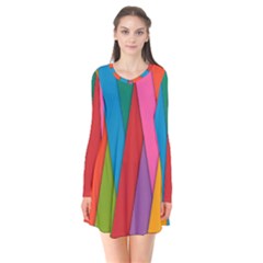 Colorful Lines Pattern Flare Dress