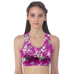 Floral Pattern Background Sports Bra