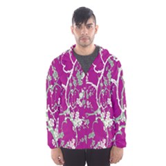 Floral Pattern Background Hooded Wind Breaker (men)