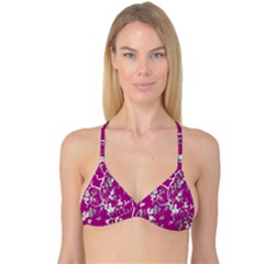 Floral Pattern Background Reversible Tri Bikini Top by Simbadda