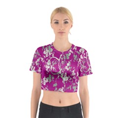 Floral Pattern Background Cotton Crop Top