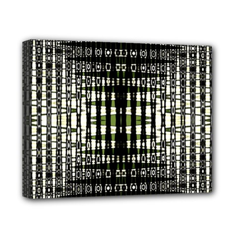 Interwoven Grid Pattern In Green Canvas 10  X 8 