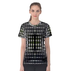 Interwoven Grid Pattern In Green Women s Sport Mesh Tee