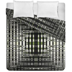 Interwoven Grid Pattern In Green Duvet Cover Double Side (california King Size)