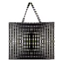 Interwoven Grid Pattern In Green Zipper Large Tote Bag View1