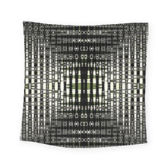 Interwoven Grid Pattern In Green Square Tapestry (small)