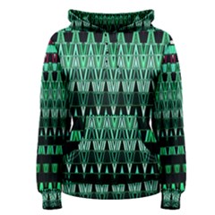 Green Triangle Patterns Women s Pullover Hoodie