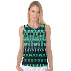 Green Triangle Patterns Women s Basketball Tank Top by Simbadda