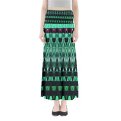 Green Triangle Patterns Maxi Skirts