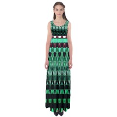 Green Triangle Patterns Empire Waist Maxi Dress by Simbadda