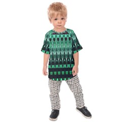 Green Triangle Patterns Kids  Raglan Tee