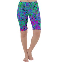 Green Purple Pink Background Cropped Leggings  by Simbadda