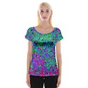 Green Purple Pink Background Women s Cap Sleeve Top View1