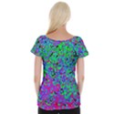 Green Purple Pink Background Women s Cap Sleeve Top View2