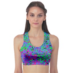 Green Purple Pink Background Sports Bra