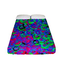 Green Purple Pink Background Fitted Sheet (full/ Double Size)