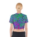 Green Purple Pink Background Cotton Crop Top View2