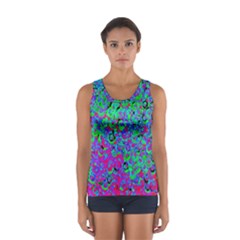 Green Purple Pink Background Women s Sport Tank Top 