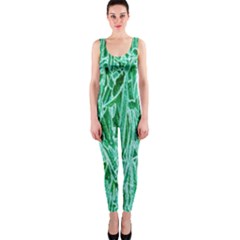 Green Background Pattern Onepiece Catsuit