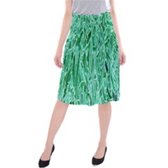 Green Background Pattern Midi Beach Skirt