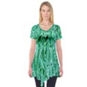 Green Background Pattern Short Sleeve Tunic  View1