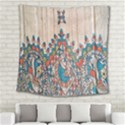 Blue Brown Cloth Design Square Tapestry (Large) View2