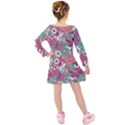 Seamless Floral Pattern Background Kids  Long Sleeve Velvet Dress View2