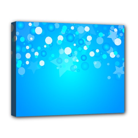 Blue Dot Star Deluxe Canvas 20  X 16   by Simbadda