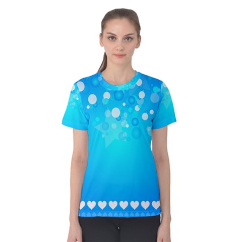 Blue Dot Star Women s Cotton Tee by Simbadda