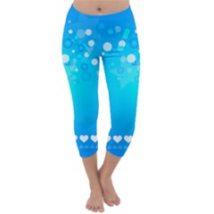 Blue Dot Star Capri Winter Leggings 