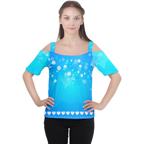 Blue Dot Star Women s Cutout Shoulder Tee by Simbadda