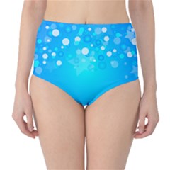 Blue Dot Star High-waist Bikini Bottoms by Simbadda