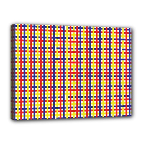 Yellow Blue Red Lines Color Pattern Canvas 16  X 12  by Simbadda