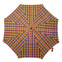 Yellow Blue Red Lines Color Pattern Hook Handle Umbrellas (large)