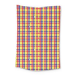 Yellow Blue Red Lines Color Pattern Small Tapestry