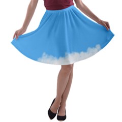 Blue Sky Clouds Day A-line Skater Skirt