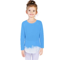 Blue Sky Clouds Day Kids  Long Sleeve Tee