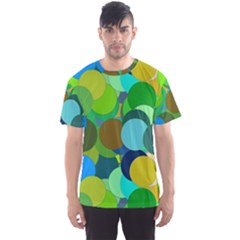 Green Aqua Teal Abstract Circles Men s Sport Mesh Tee