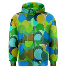 Green Aqua Teal Abstract Circles Men s Zipper Hoodie by Simbadda