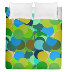 Green Aqua Teal Abstract Circles Duvet Cover Double Side (queen Size)