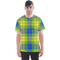 Spring Plaid Yellow Men s Sport Mesh Tee