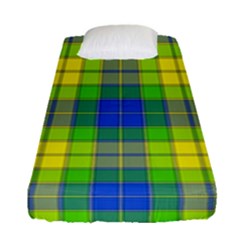 Spring Plaid Yellow Fitted Sheet (single Size) by Simbadda