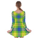 Spring Plaid Yellow Long Sleeve Skater Dress View2