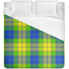 Spring Plaid Yellow Duvet Cover (king Size) by Simbadda