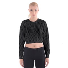 Pattern Dark Texture Background Women s Cropped Sweatshirt