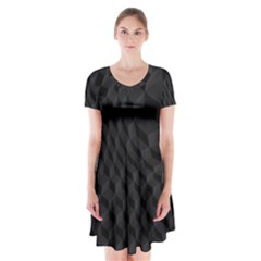 Pattern Dark Texture Background Short Sleeve V-neck Flare Dress